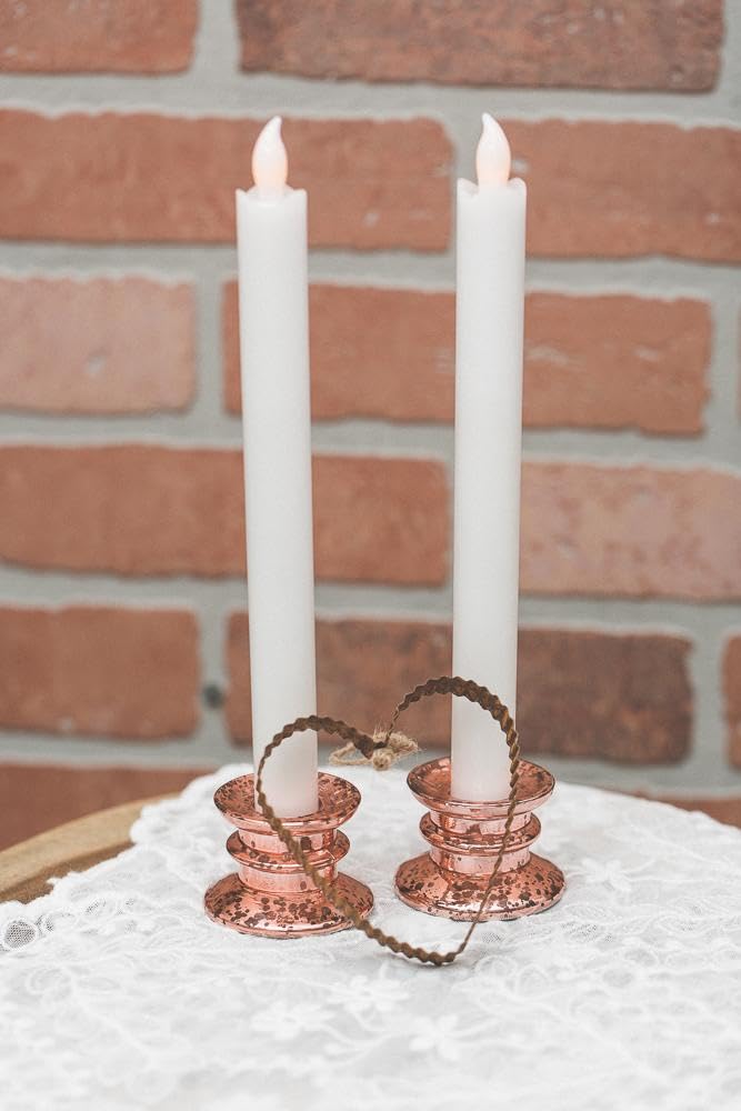Richland Athena Taper Candle Holder Rose Gold Set of 12 - Image 3
