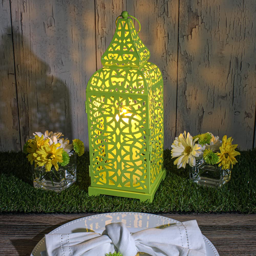 Richland Moroccan Temple Metal Lantern Lime 15" (1) - Image 5