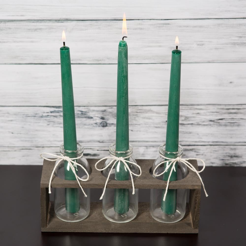 Richland Vintage Milk Bottle Vases with Wooden Stand - Image 3